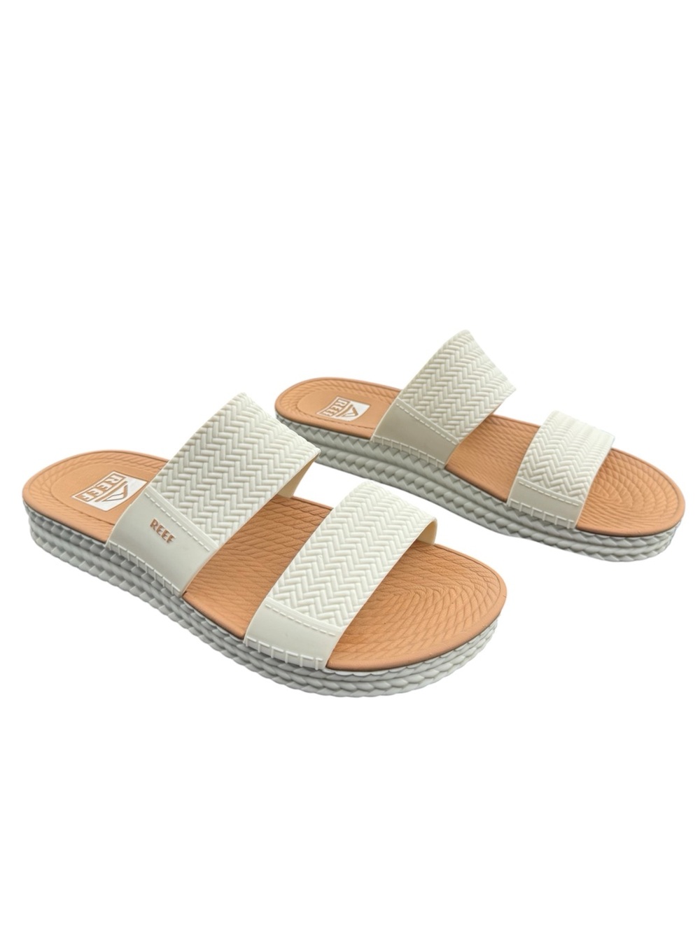Reef Water Vista Double Strap Slide Sandals white tan women’s 9 water friendly